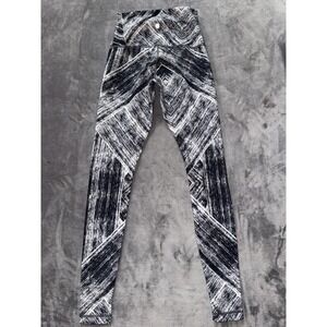 Lululemon Wunder Under II Leggings Womens Black White Heat Wave‎ Size 4